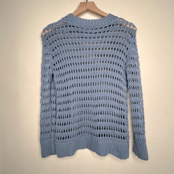 SABLYN Mariella Open Knit Sweater, Cielo Blue, size S - Picture 4 of 7